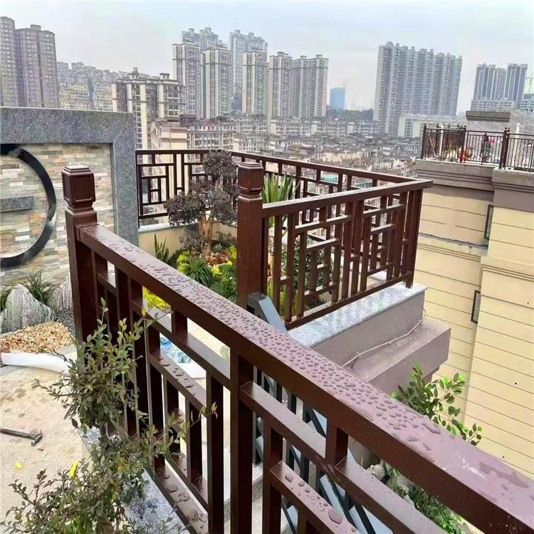 铝扁管烧焊栏杆 白橡木铝管栏杆