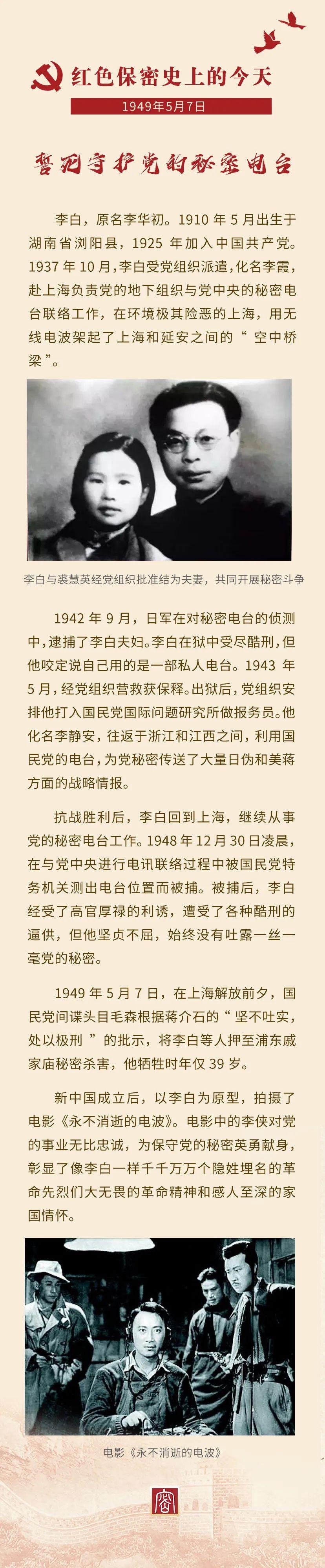 《永不消逝的电波》主人公原型李白英勇就义