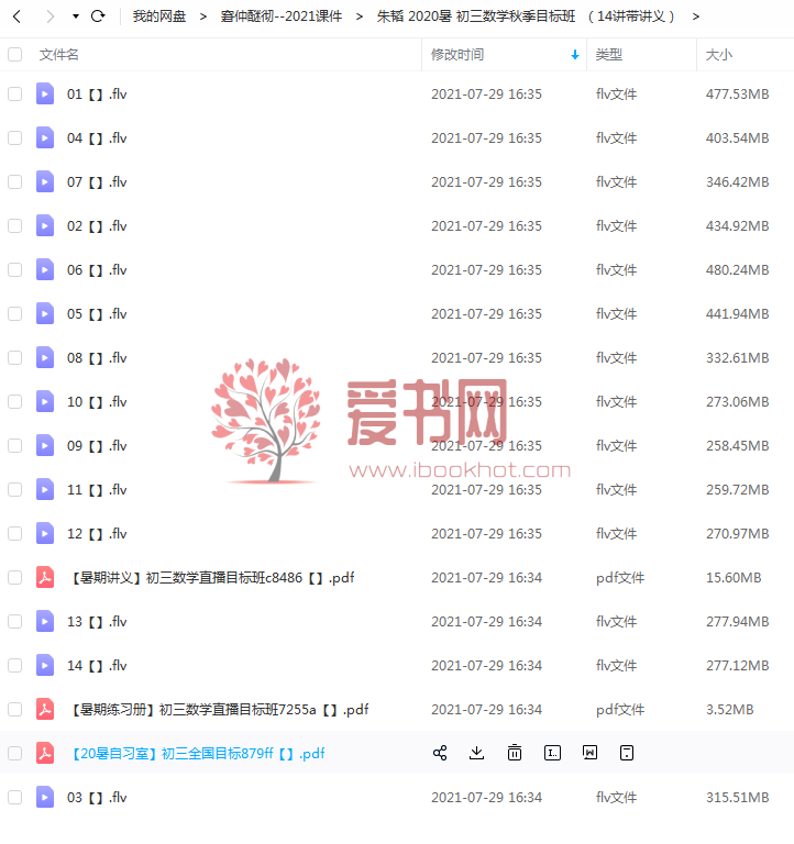 朱韜 2020暑 初三數學秋季目標班(14講帶講義)百度雲下載