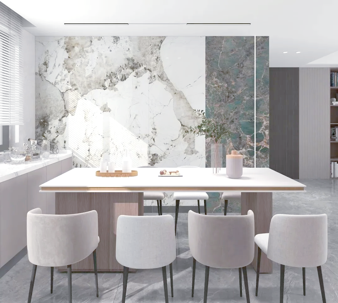 岩板背景墙拼接缝隙的多种处理方式