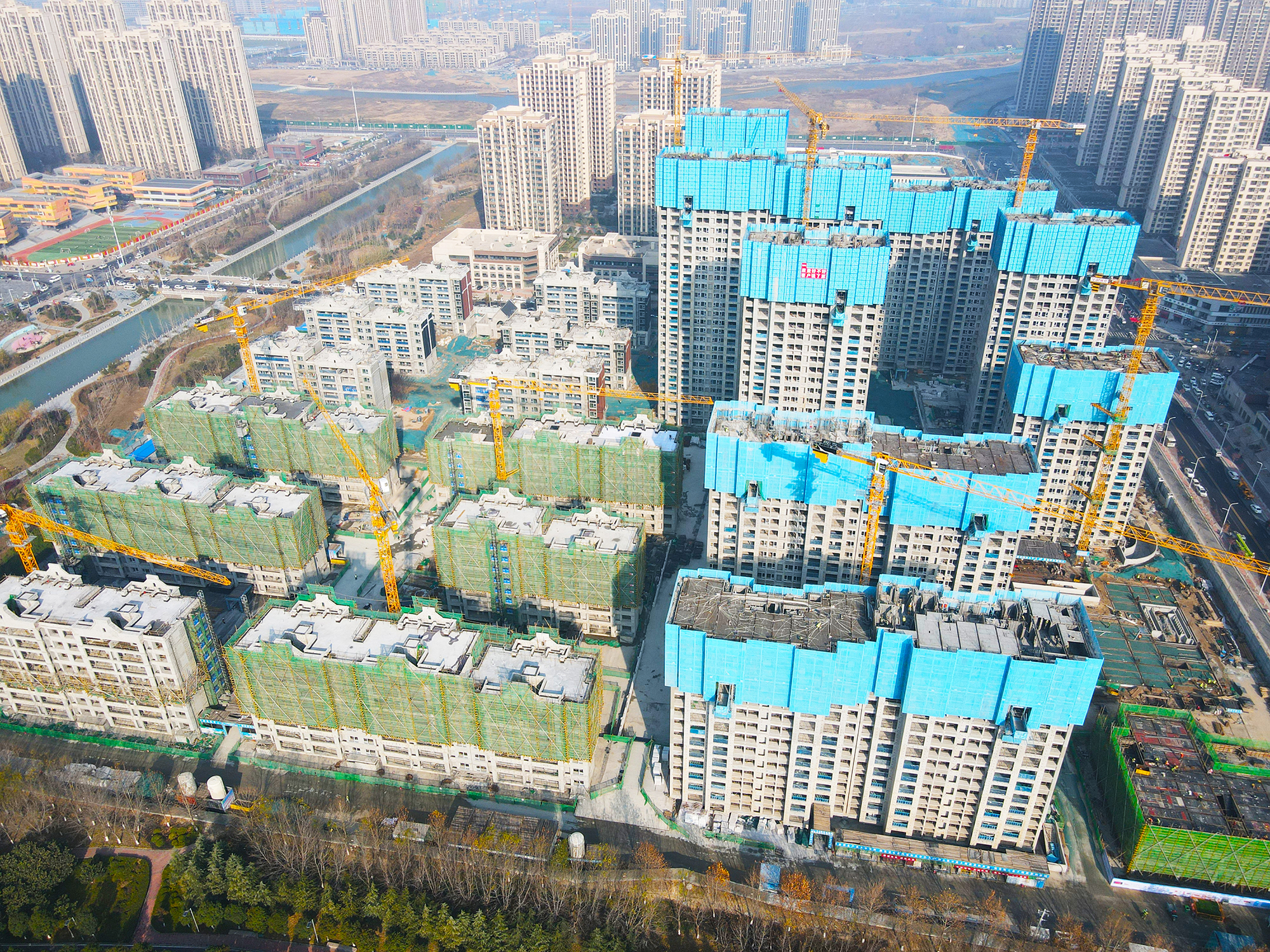 郑州万科城九期楼盘素颜航拍,只为给购房者最真实的楼盘视角