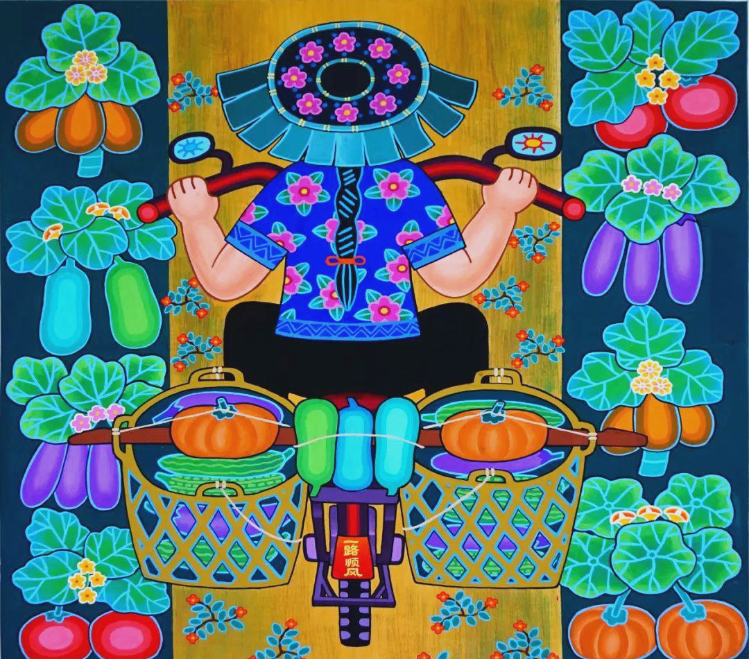 龙门农民画中的母爱风情,细腻动人