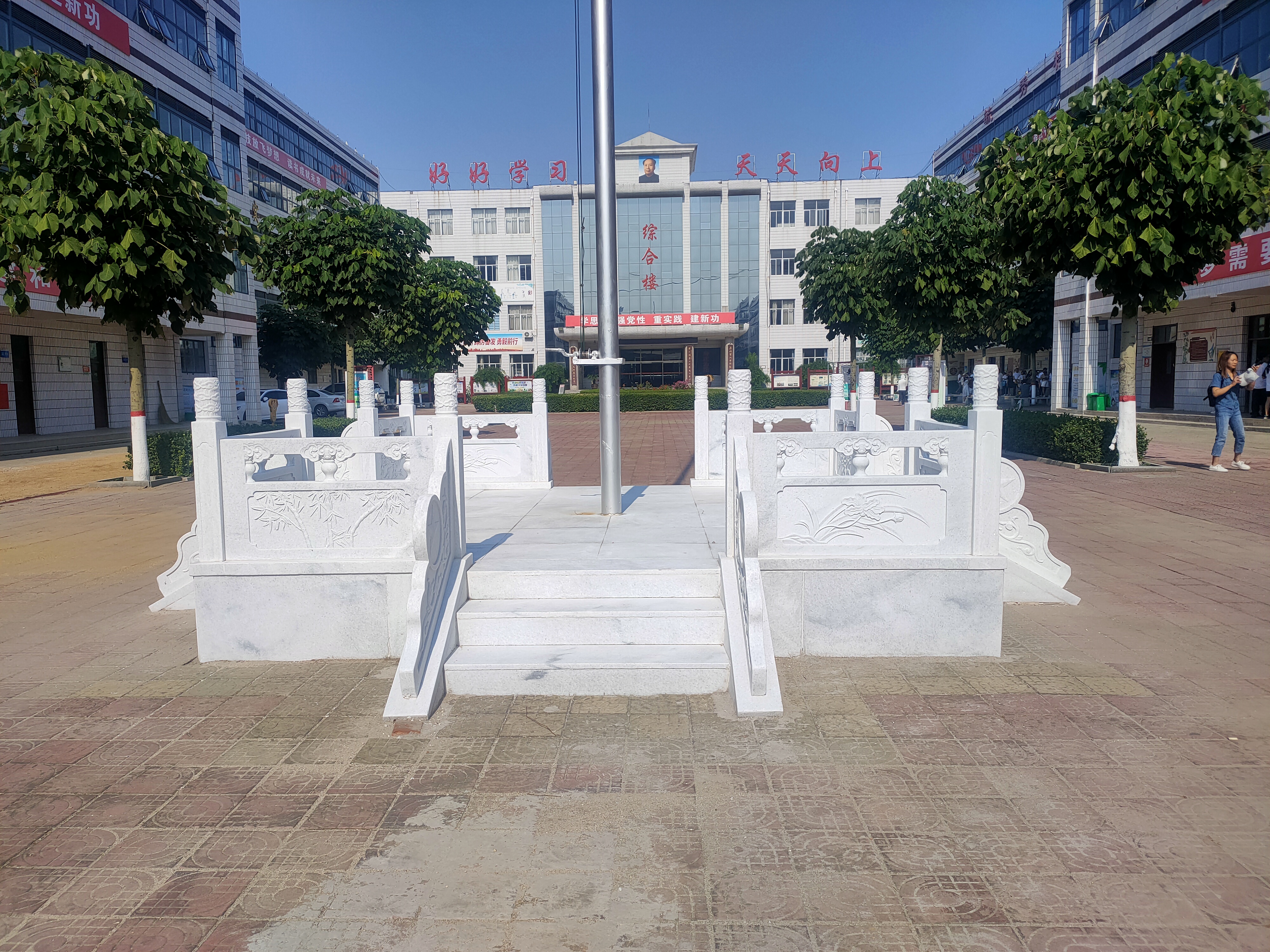 校园升旗台-广场旗台汉白玉国旗台制作