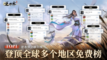全球预约量破1000万！《逆水寒》手游国际服上线 登顶多国免费榜