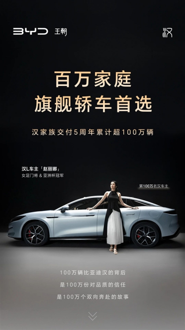比亚迪汉百万车主画像发布：年轻人占比超64% 近4成未婚