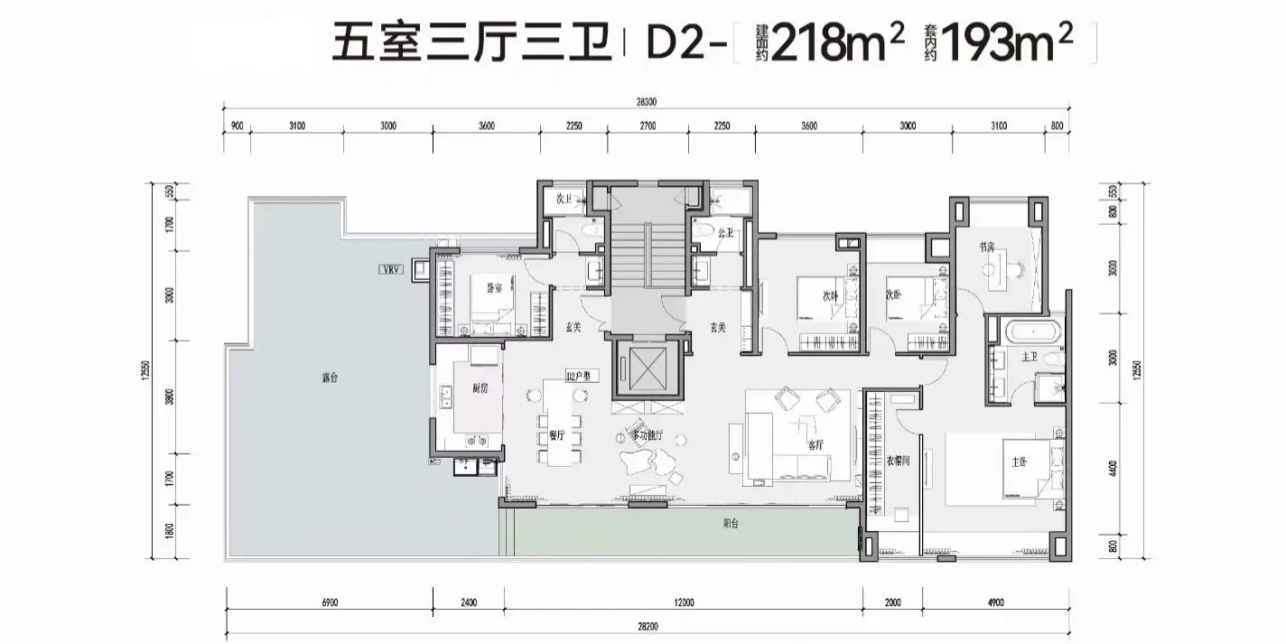 大露台大平层户型图图片