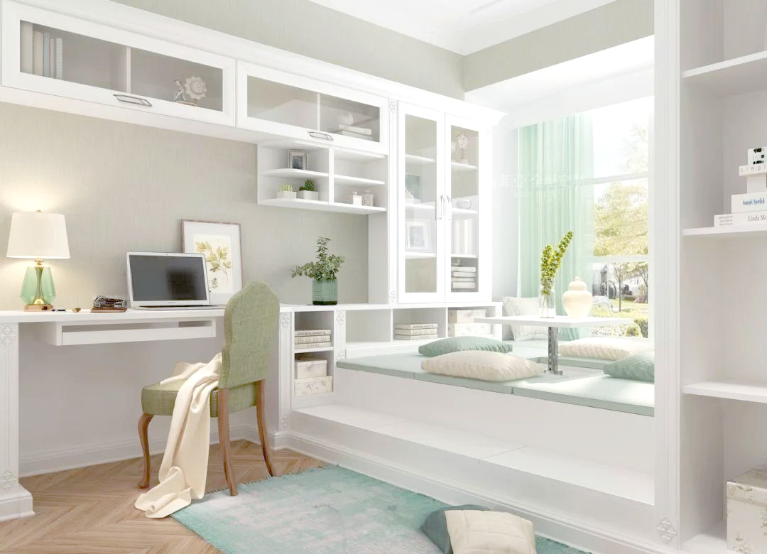 榻榻米多功能设计:床,书柜与书桌一体化,实用美观!