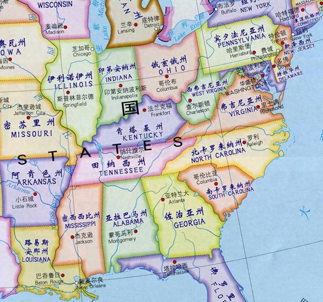 肯塔基州在美国东部,州府法兰克福,因遭遇冬季风暴进入紧急状态