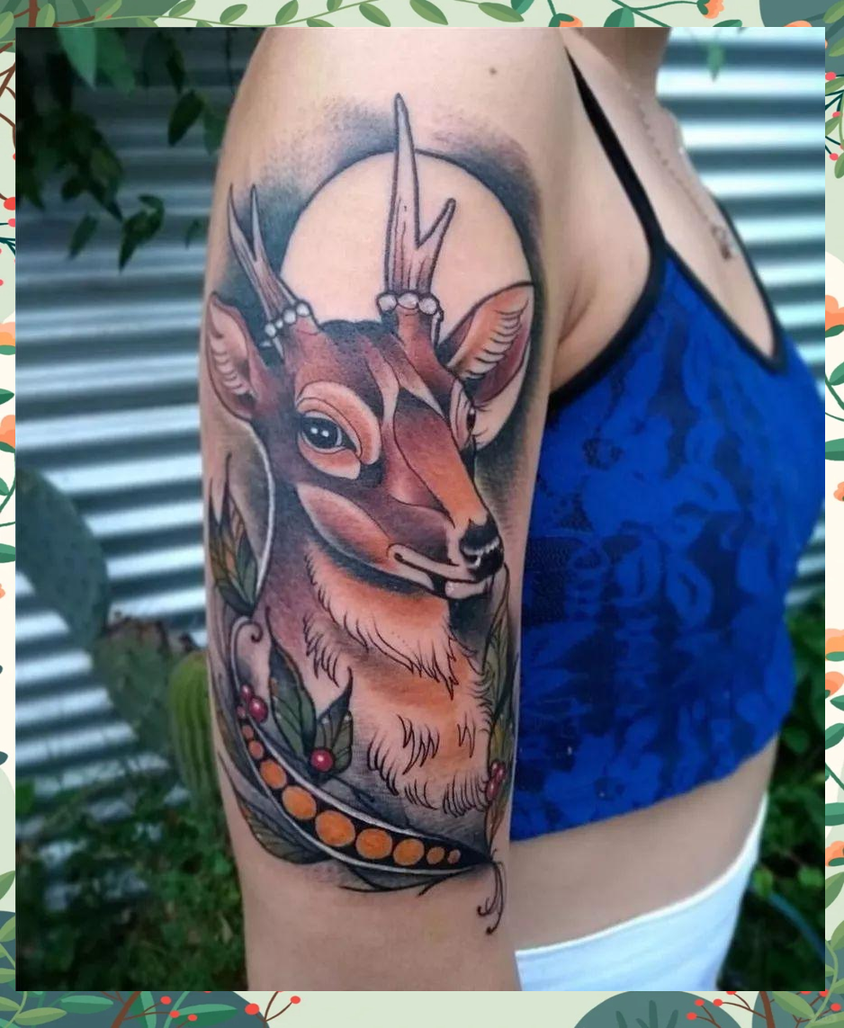 在众多纹身图案中,鹿纹身承载着深厚的文化内