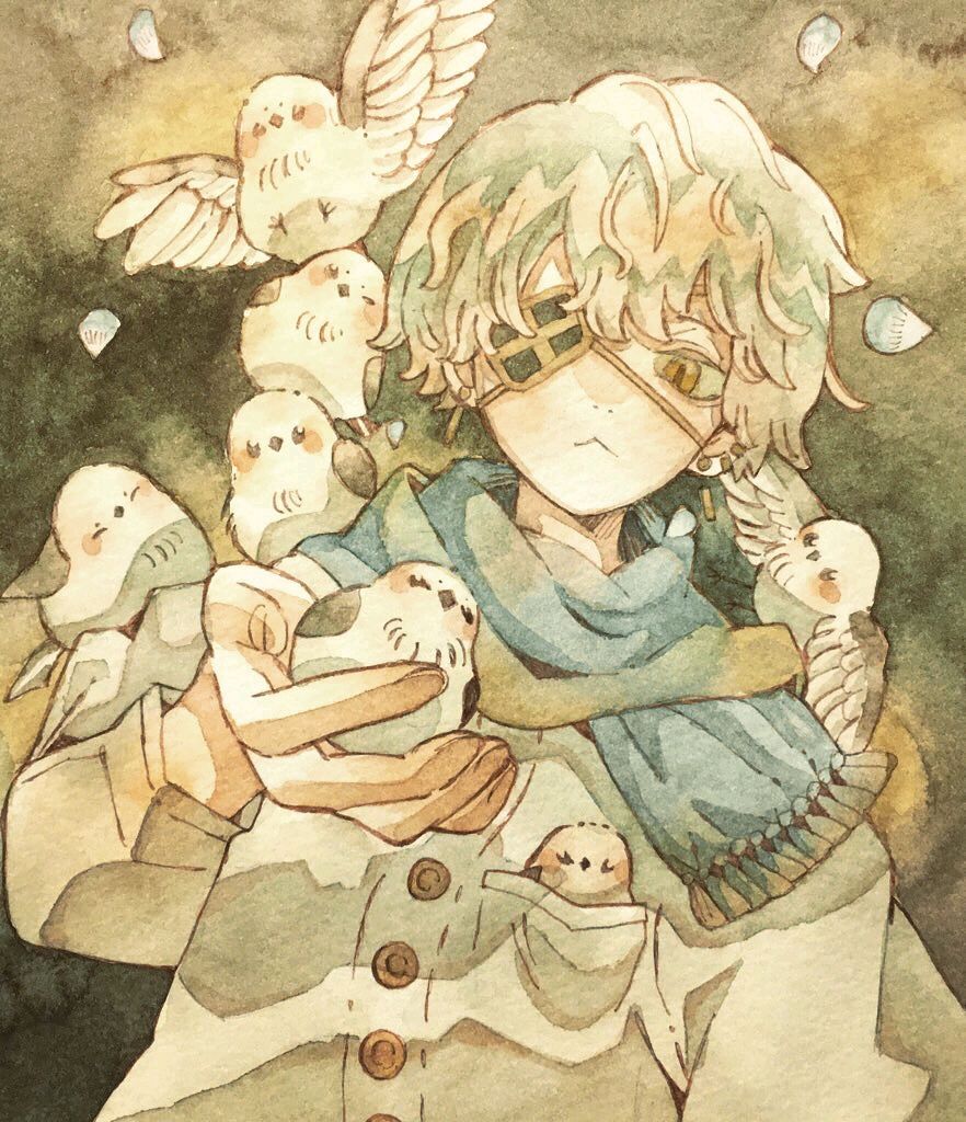 动漫人物插画分享——戴眼罩的少年