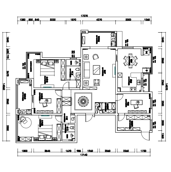 180平米的五居室,运用中式的装修风格效果是怎样的?-新湖明珠城装修