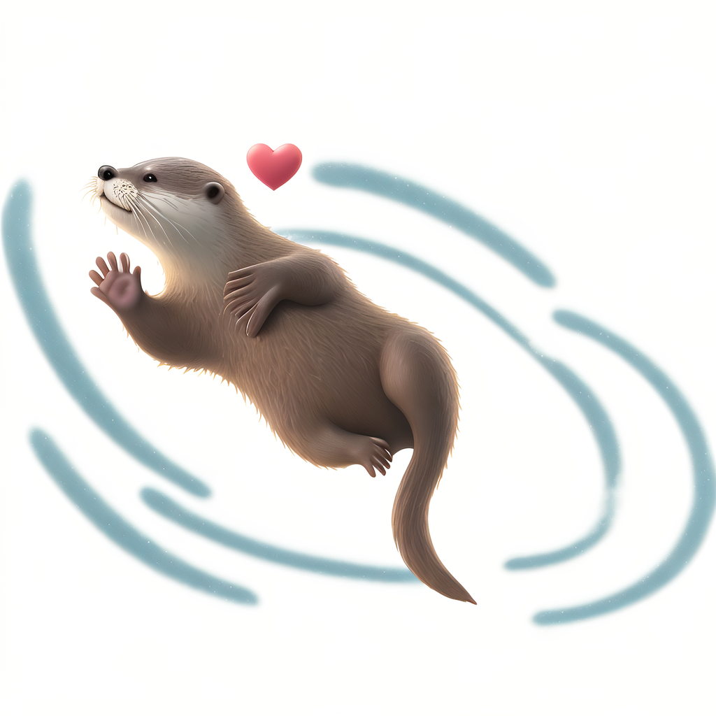 夏天可爱的水獭形象