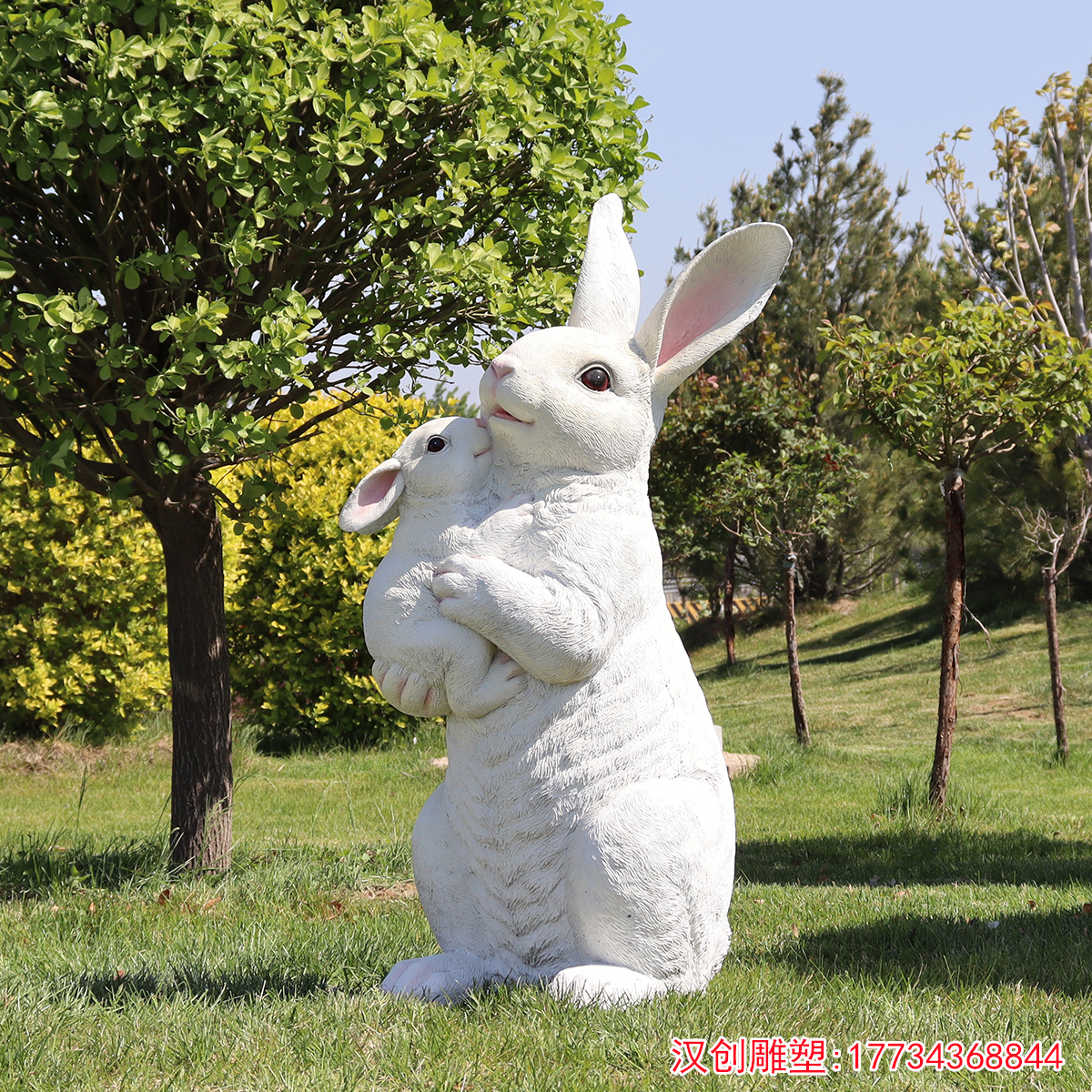 玻璃钢兔子雕塑 仿真兔子雕塑