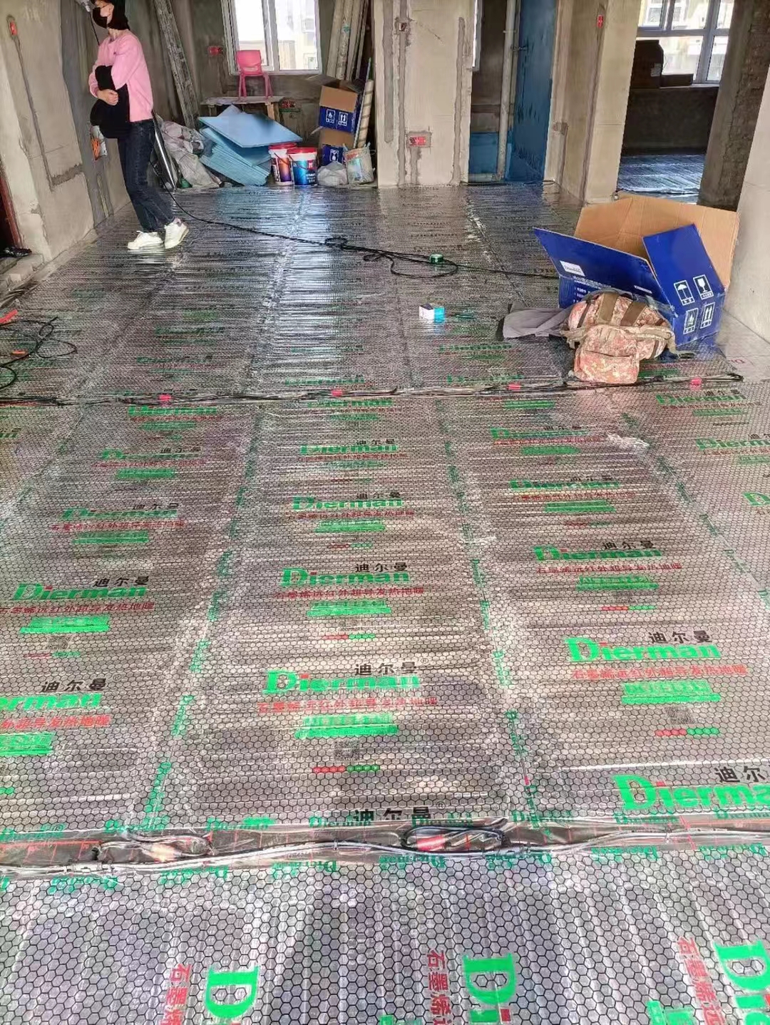 随州迪尔曼石墨烯地暖安装现场