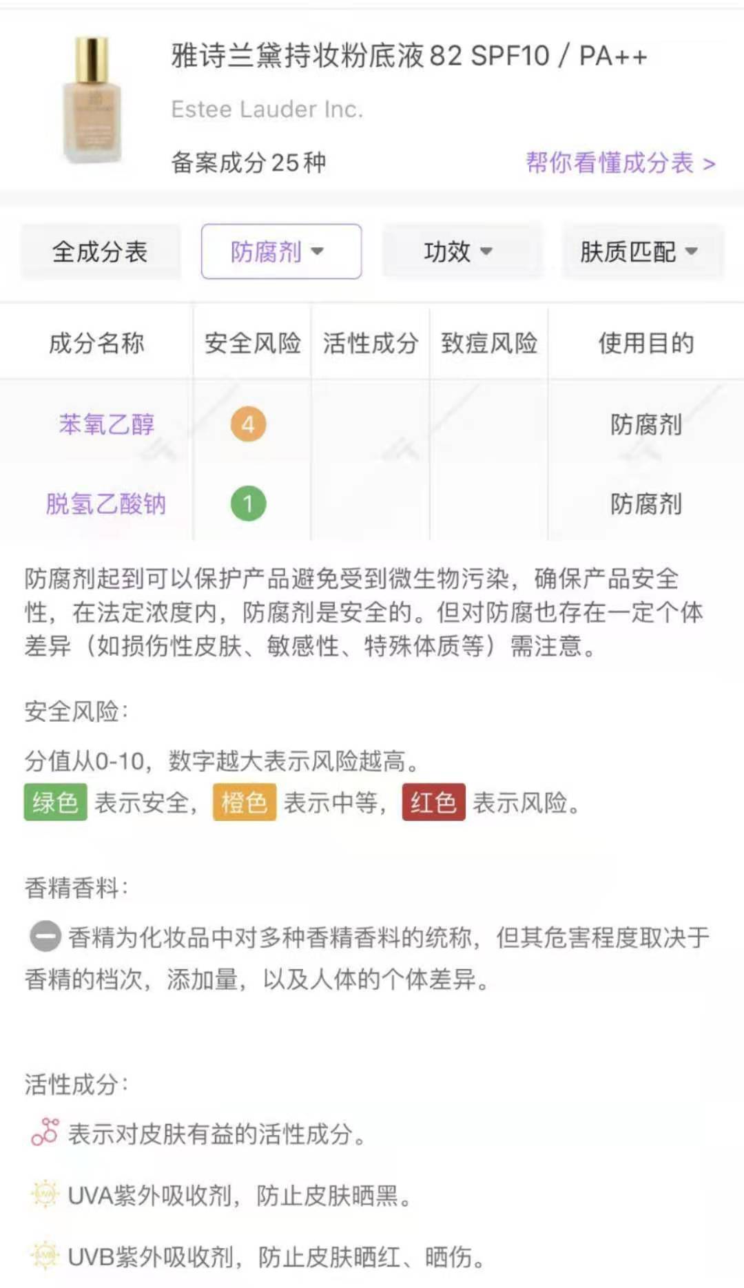 雅诗兰黛dw成分表图片