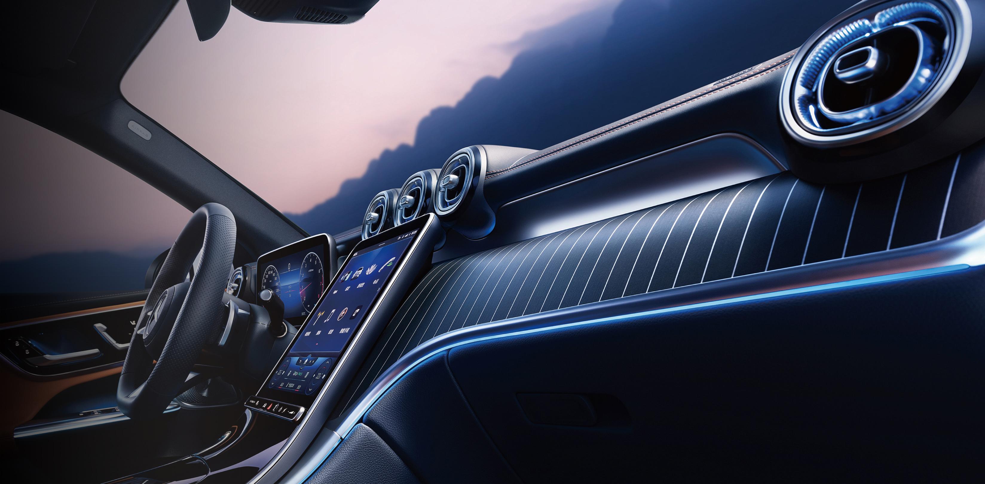 glc氛围灯自动变换 奔驰glc氛围灯怎么调自动变色