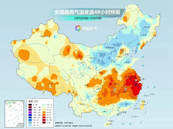 全国气温回暖地图图片