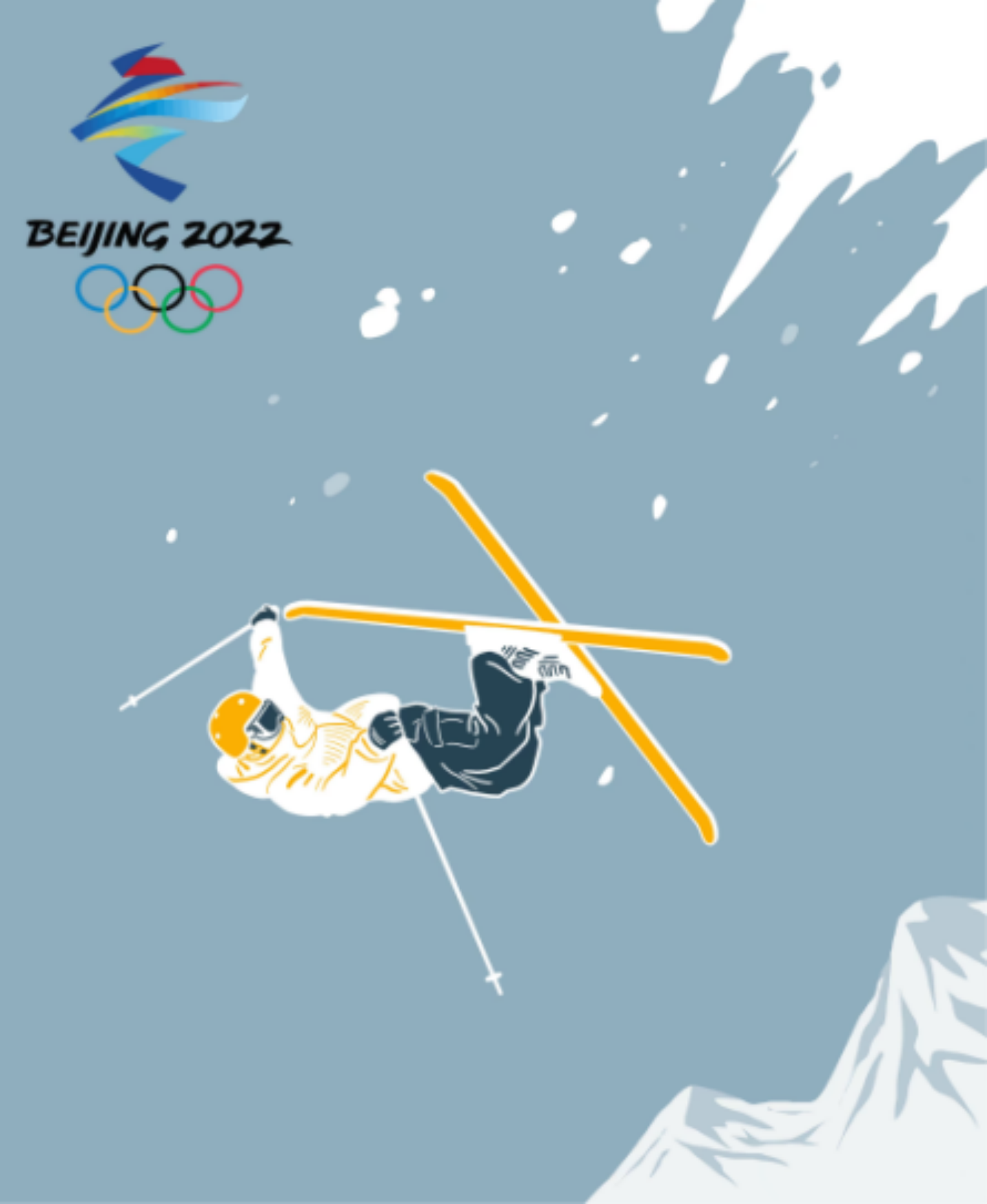 冬奥会的海报手绘图片