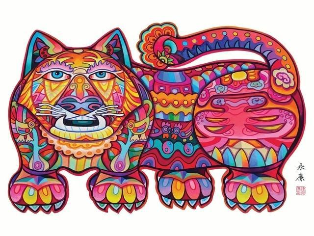 惠州年味|龙门农民画"福虎生威"