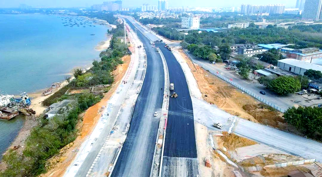 廉州湾大道二期建设进展与自行车道规划