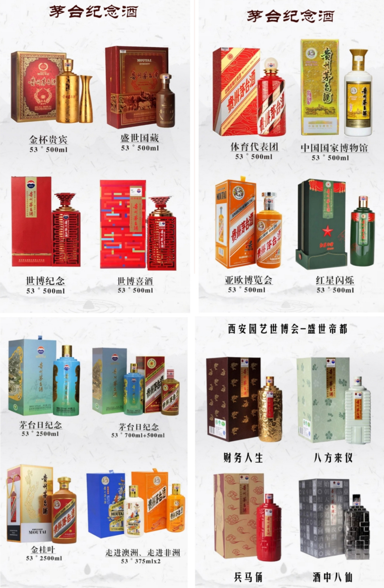 贵州茅台酒品种大全图片