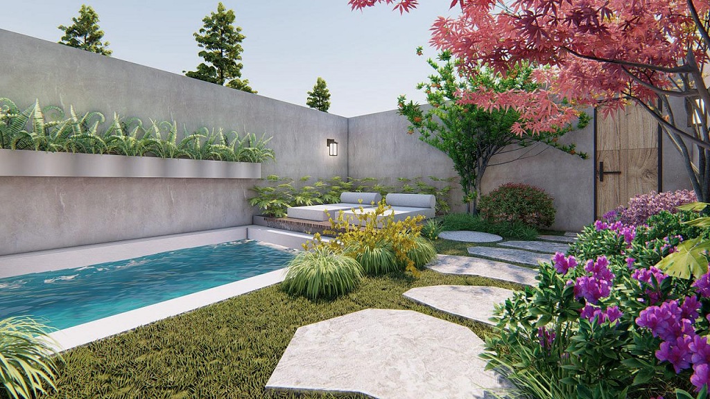 庭院景观水系工程,庭院景观设计规划,农村庭院改造