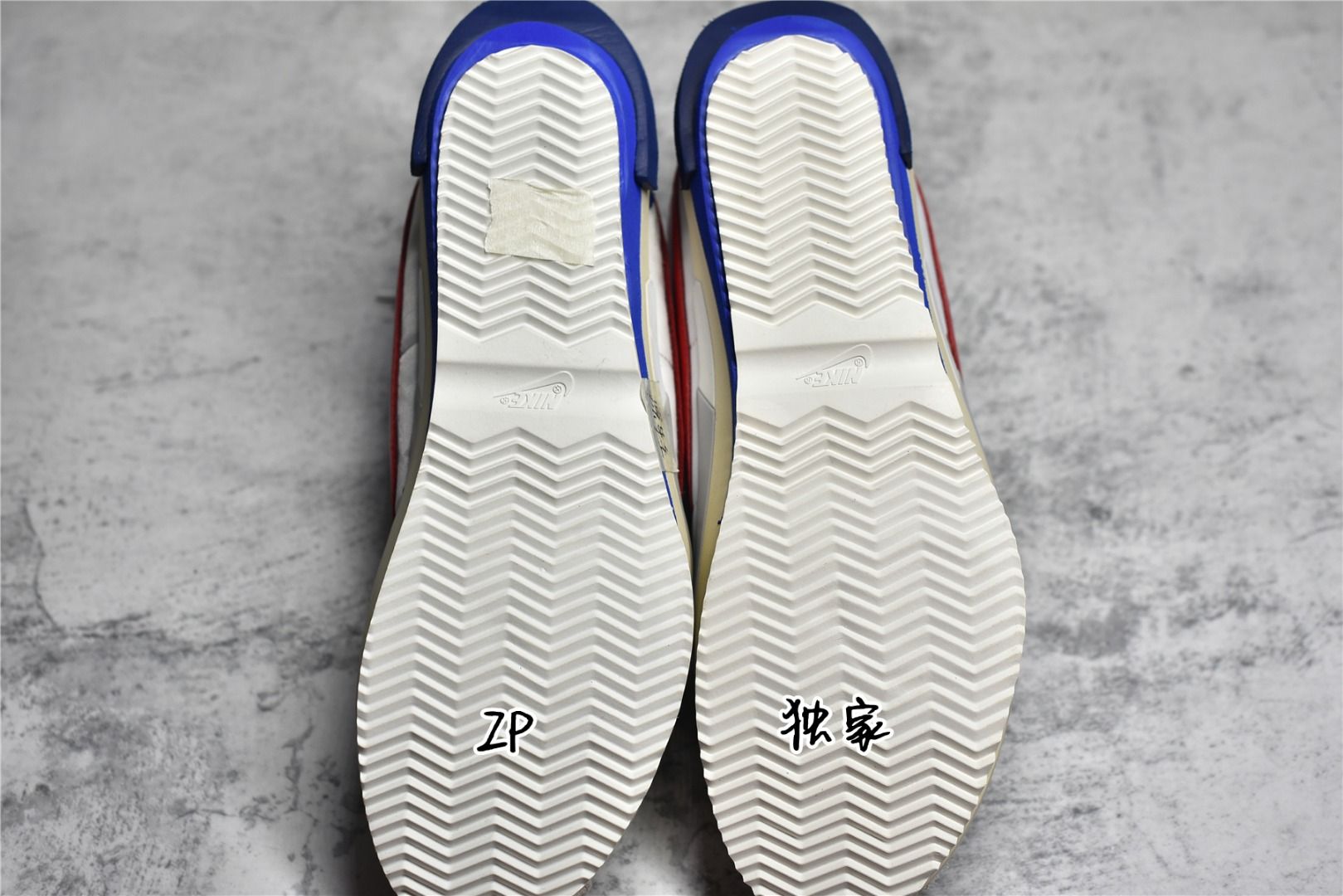 独家sacaix nike cortez40联名解构复古阿甘系列拆解真假对比