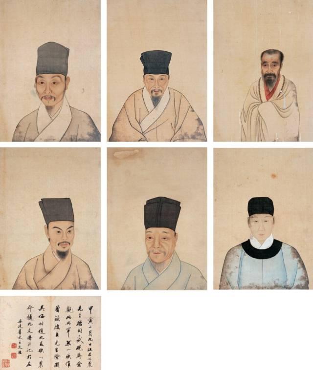 每日一赏|中国国画历代精品高清展:明 曾鲸《人物肖像册页》