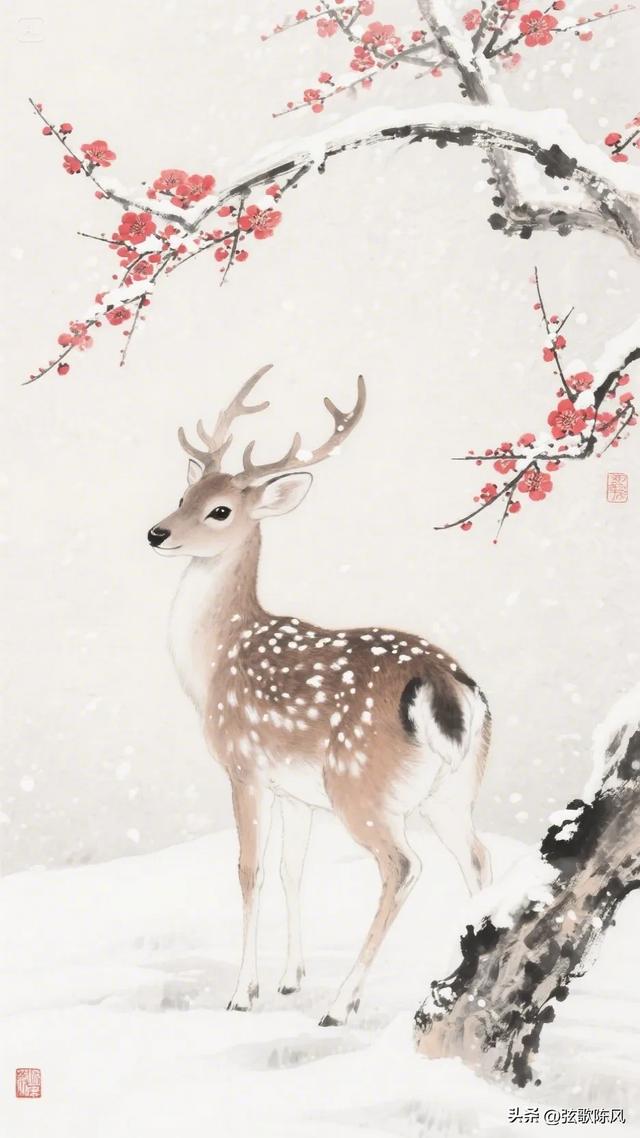 国画之美一一一梅花鹿