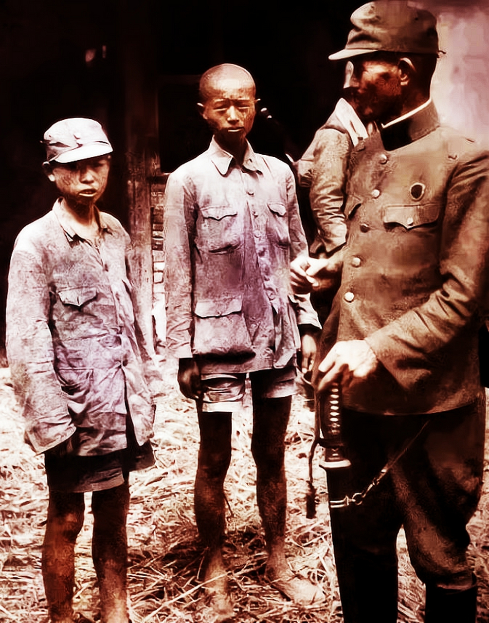 一些18岁以下的士兵被小日本俘虏了!