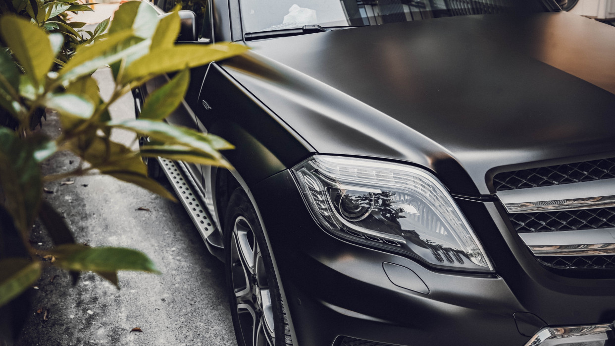 unic|奔驰glk改色电光金属黑