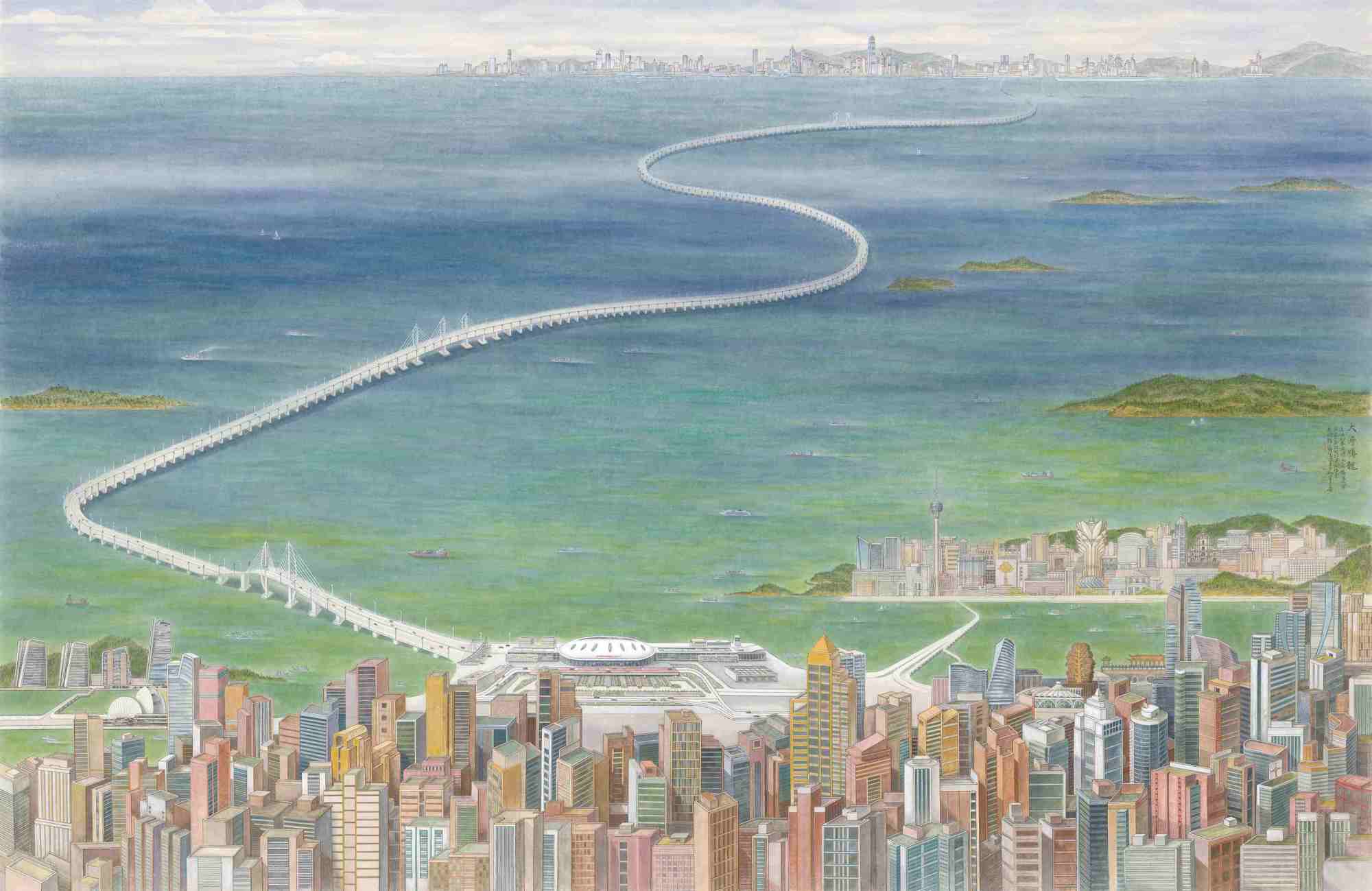 港珠澳大桥是中国境内一座连接香港,广东珠海和澳门的桥隧工程,因其