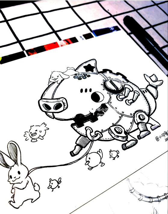 手绘打卡│doddle│兔兔│机器人│怪兽