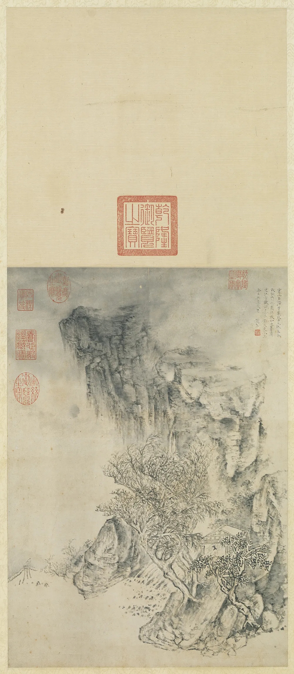 雅韵网——明代赵左《寒山石溜图》