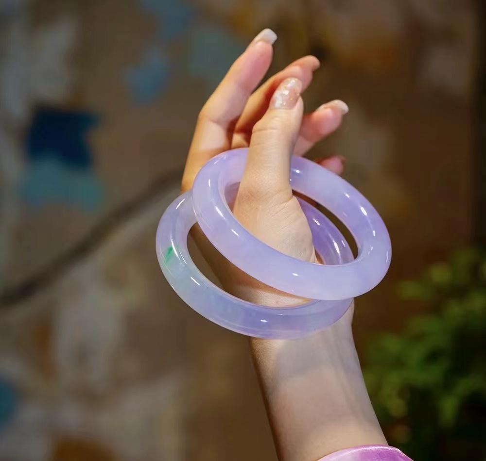 紫罗兰冰种翡翠手镯