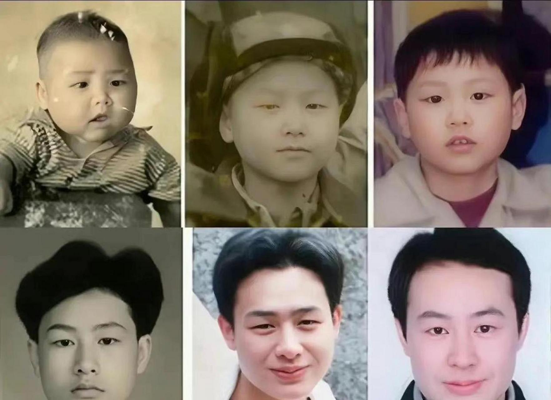 张颂文的婴儿照,儿童照还有学生时代的照片,变化不大,感觉年轻的时候