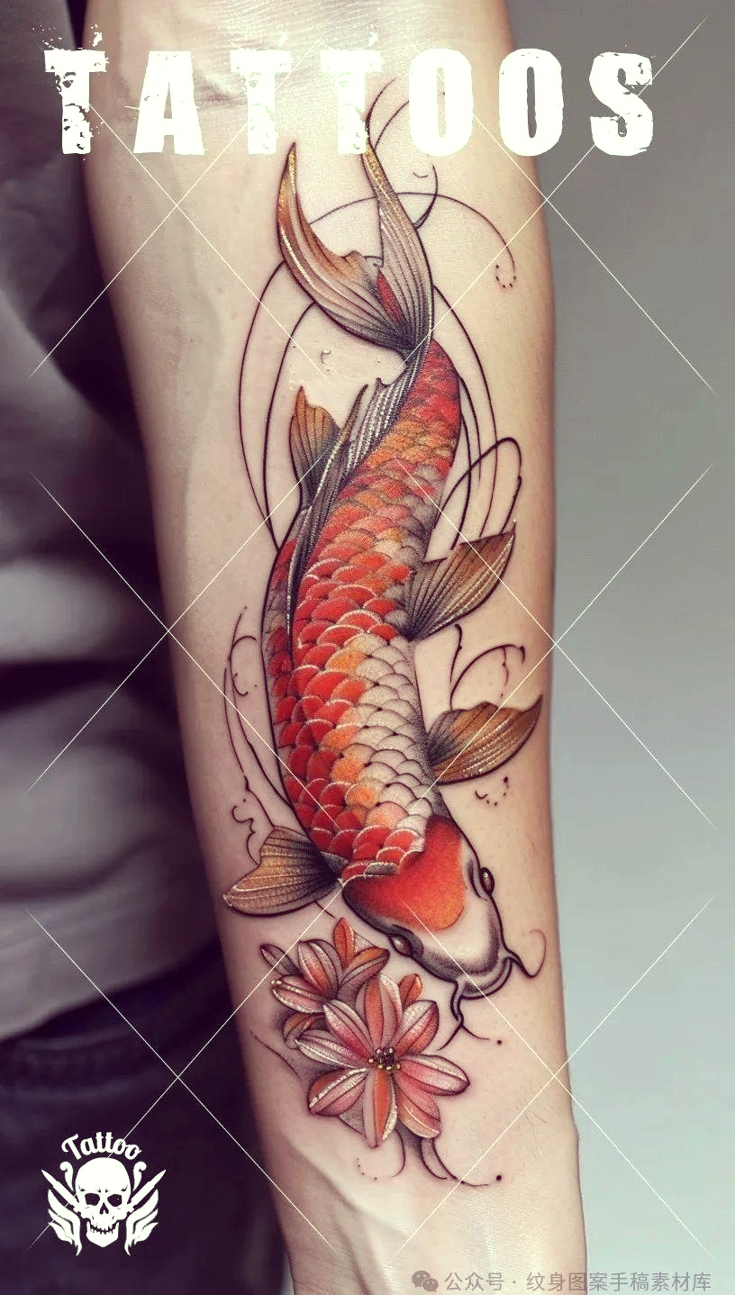 探索锦鲤手臂纹身的吉祥寓意与艺术特色