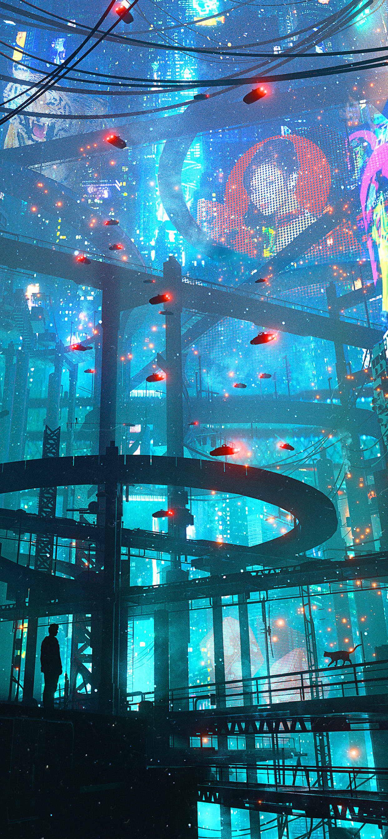 赛博朋克风格世界手机壁纸