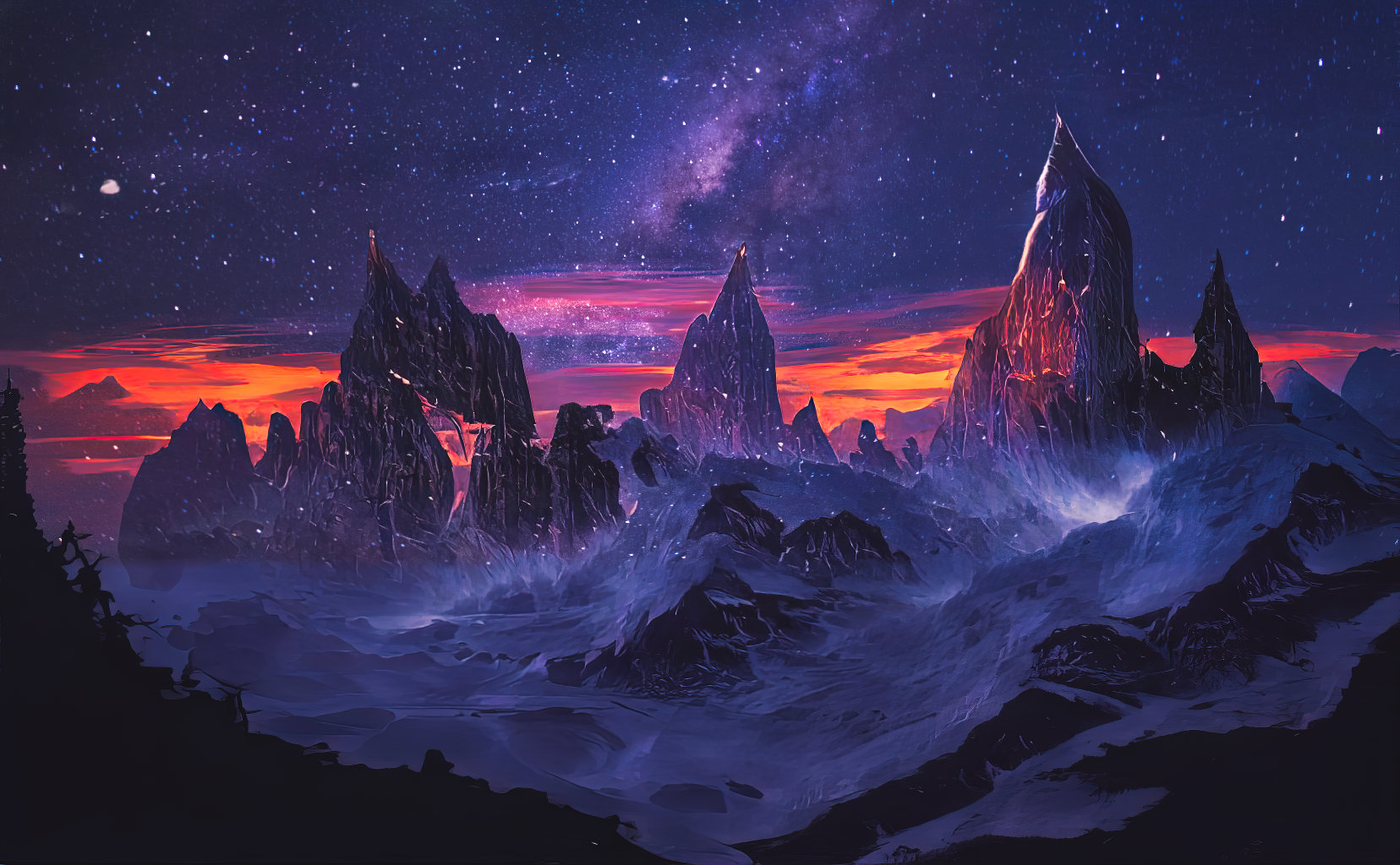 画师「sawsan」作品欣赏:氛围宁静而神秘,奇幻的厚涂风景插画