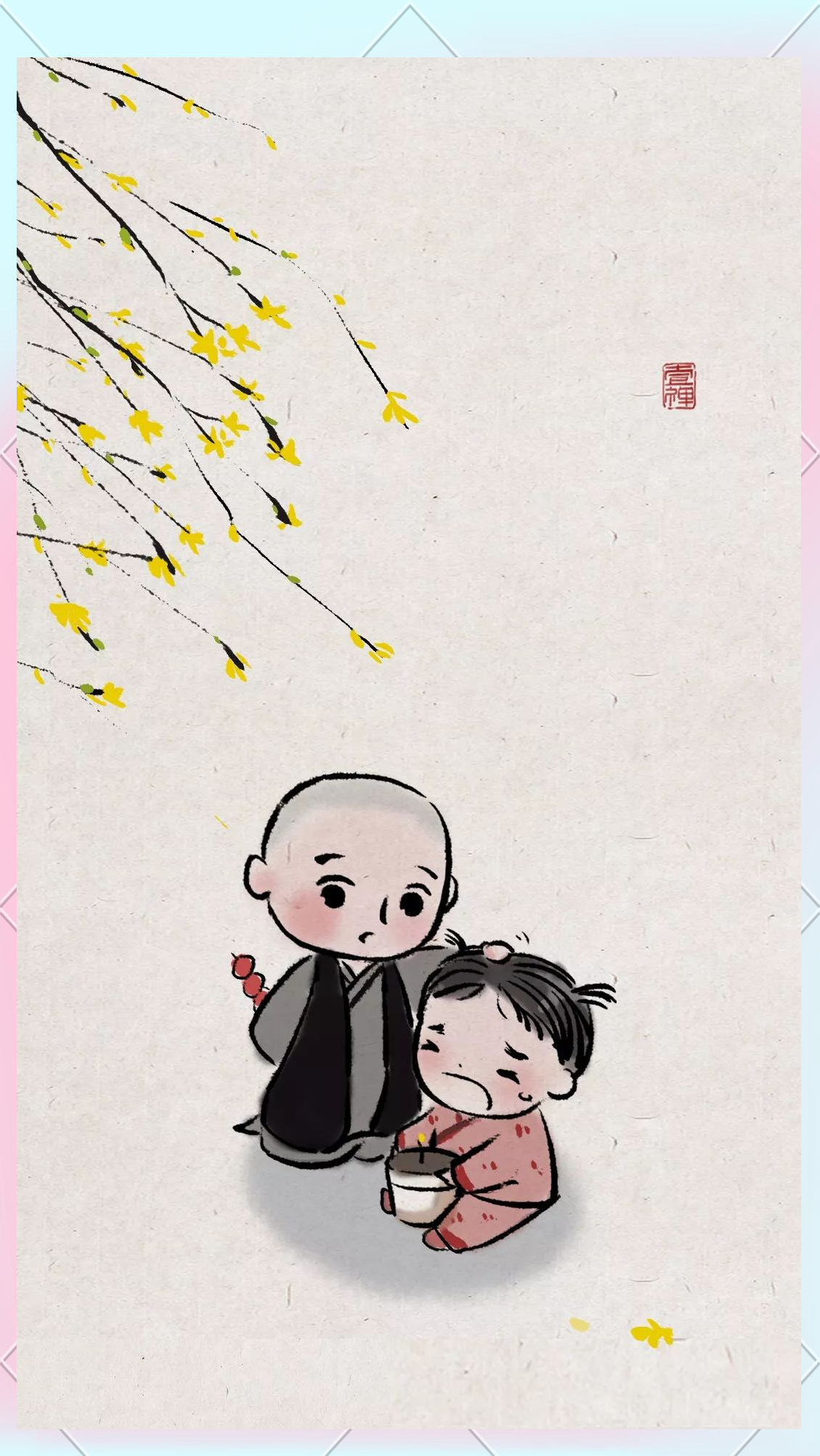 国画中的呆萌小和尚,你见过吗?