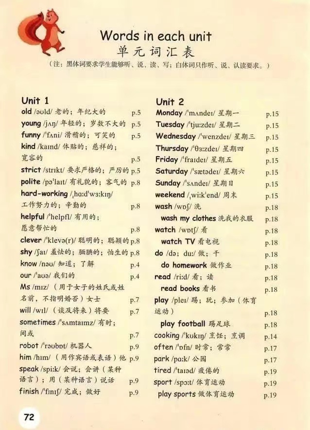 五年级英语上册课本单词表单词朗读在线听mp3音频——第一单元