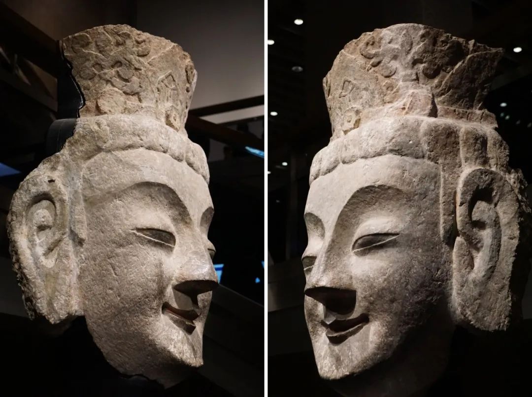 龙门石窟北魏石雕菩萨头像残件