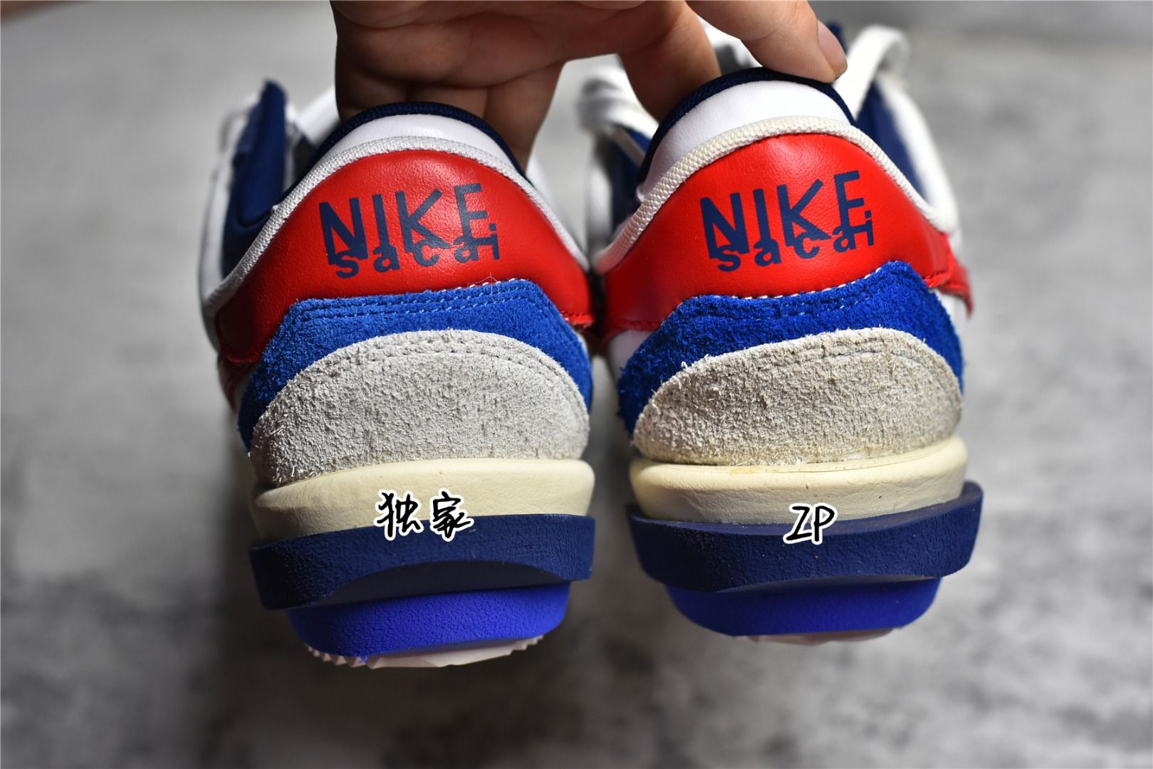 独家sacaix nike cortez40联名解构复古阿甘系列拆解真假对比