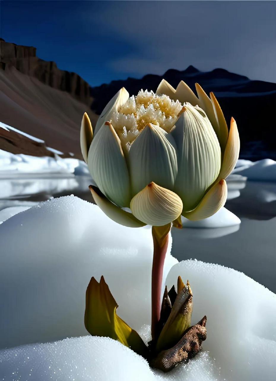 冰清玉洁的雪莲花,见着吉祥如意,好运连连.