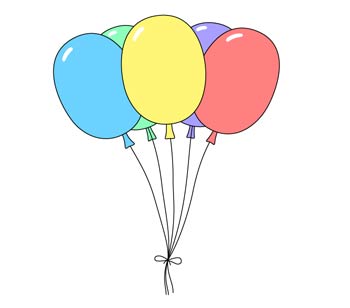 气球简笔画简单又漂亮 画一串气球给自己庆祝生日