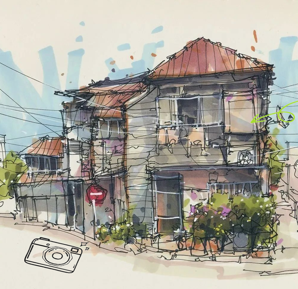 马克笔建筑速写手绘的独特魅力