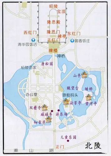 北陵公园游览路线图图片