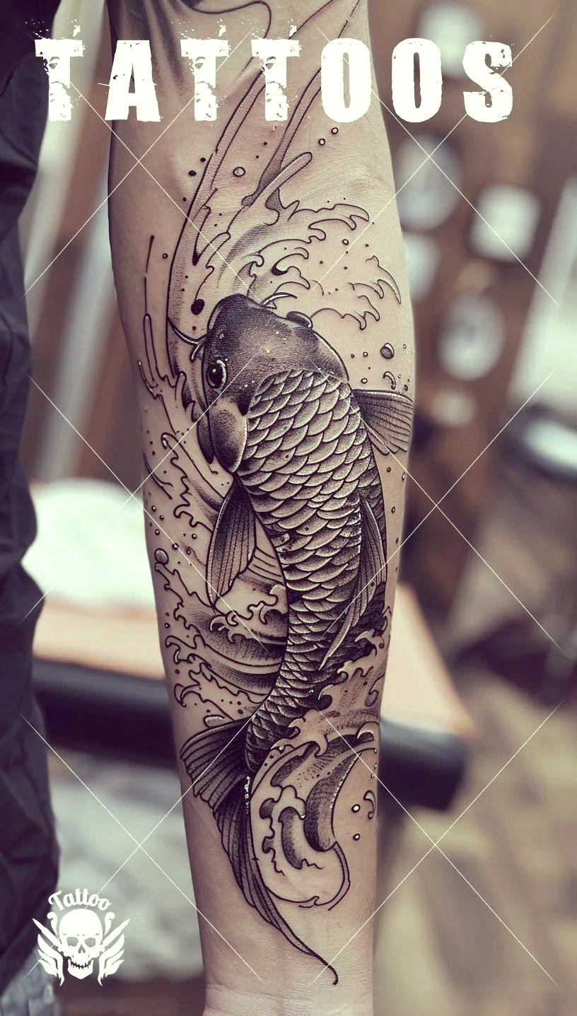 探索锦鲤手臂纹身的吉祥寓意与艺术特色