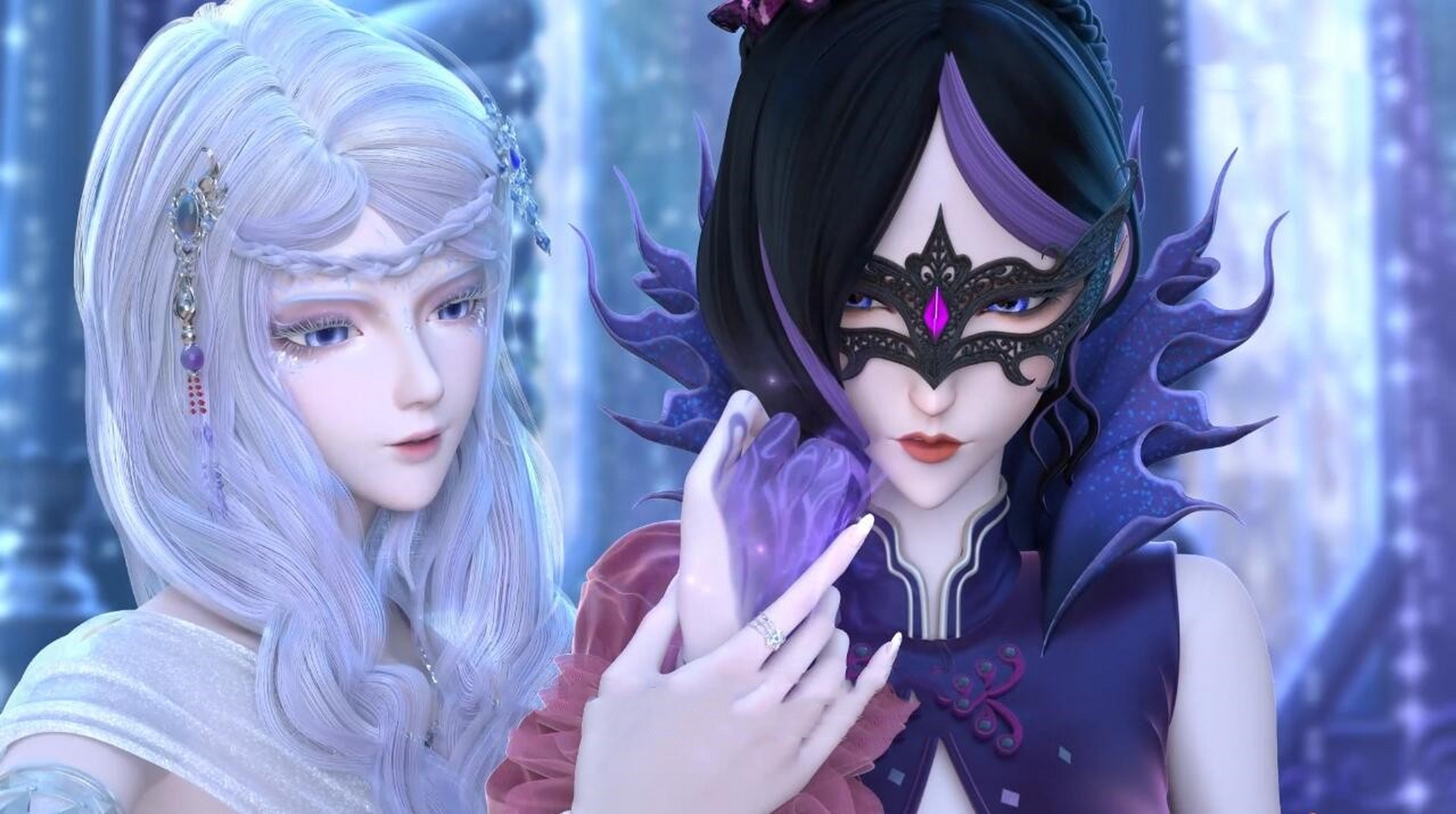 毒夕绯将剧毒植入宝珠,但被银尘轻易识破.