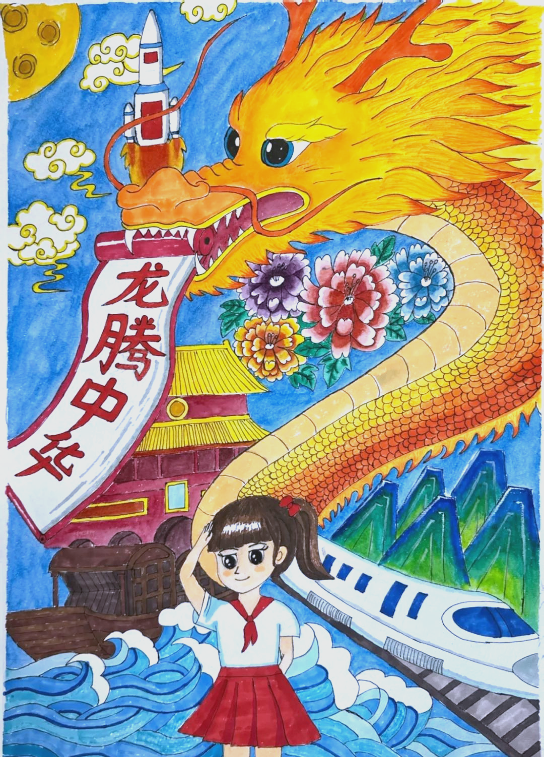校园艺术节"龙腾中华"绘画比赛吸引学生展现传统文化魅力